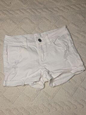 Justice White Distressed Girls' Denim Shorts